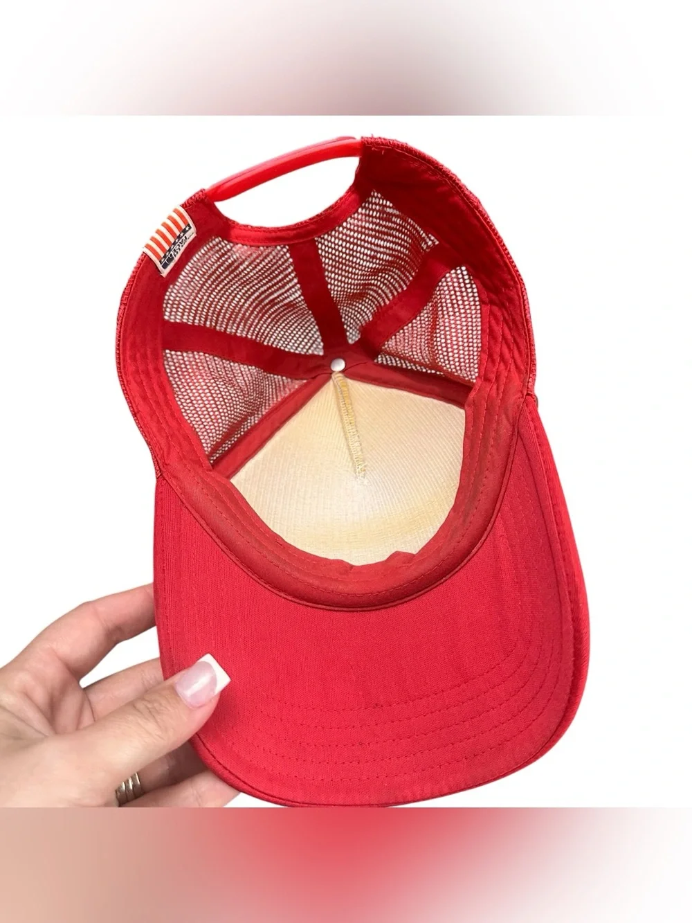 The North Face Americana USA Flag Trucker Hat Red White Blue Snapback Mesh